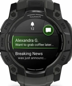 Garmin Instinct 3 AMOLED, 50mm Black Bezel With Charcoal Band Outlet