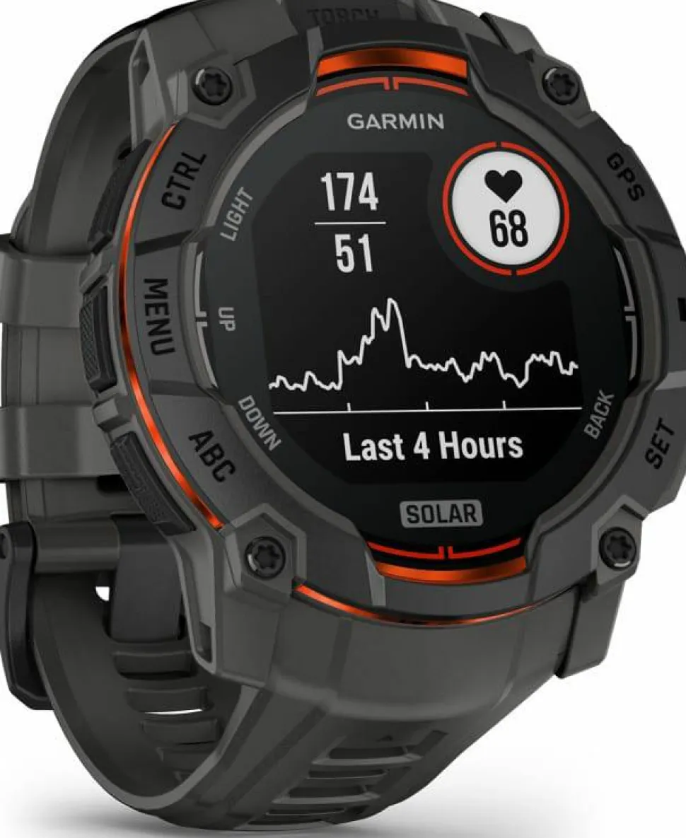 Garmin Instinct 3 Solar, 50 mm Black Bezel With Charcoal Band