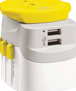 Hot Worldwide Adaptor + Twin USB-A Elektronik
