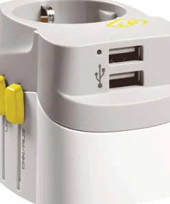Hot Worldwide Adaptor + Twin USB-A Elektronik