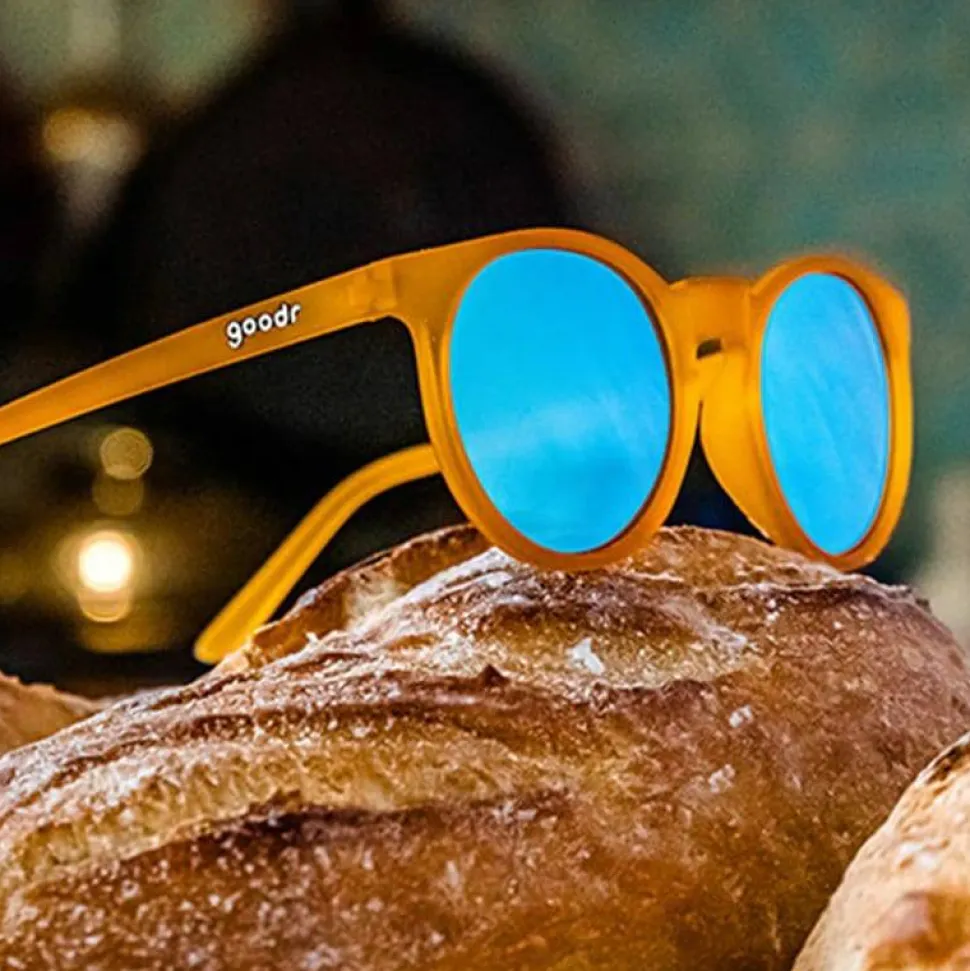 Goodr Sunglasses Freshly Baked Man Buns Dark Yellow