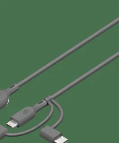 GP Batterier GP Essential Cable 3-in-1 USB-A To MicroUSB +USB-C + Lightning 1m Grey Clearance