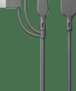 GP Batterier GP Essential Cable 3-in-1 USB-A To MicroUSB +USB-C + Lightning 1m Grey Clearance
