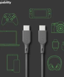 GP Batterier GP Essential Cable USB-C To USB-C 2m 100w Grey
