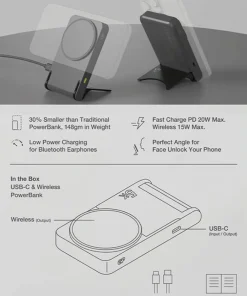 Magnetic Safe 2-In-1 Wireless Powerbank 5000 mAh Elektronik