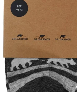 Gridarmor Striped Bear Merino Socks Dark Grey Melange Outlet