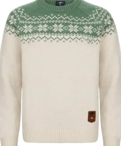 Gridarmor Women’s Snøkrystall Round Neck Ullgenser White/green