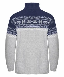 Best Women's Snøkrystall Half Zip Ullgenser Light Grey/Dark Navy/White Damtröjor & Skjortor