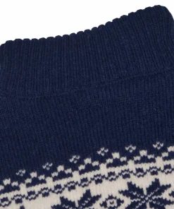 Gridarmor Women's Snøkrystall Half Zip Ullgenser White/Dark Navy