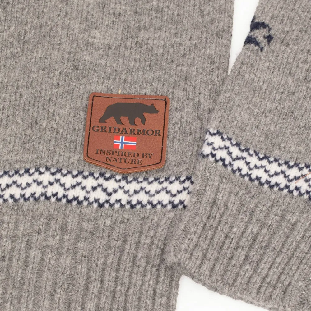Gridarmor Women's Snøstjerne Full Zip Ullgenser Mid Grey Melange New