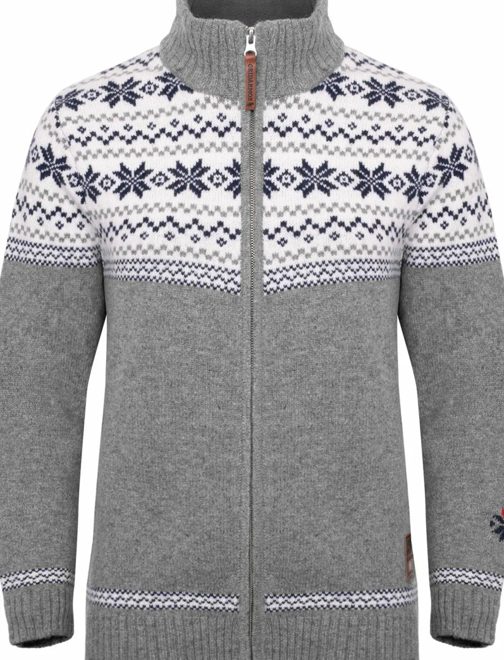 Gridarmor Women's Snøstjerne Full Zip Ullgenser Mid Grey Melange New