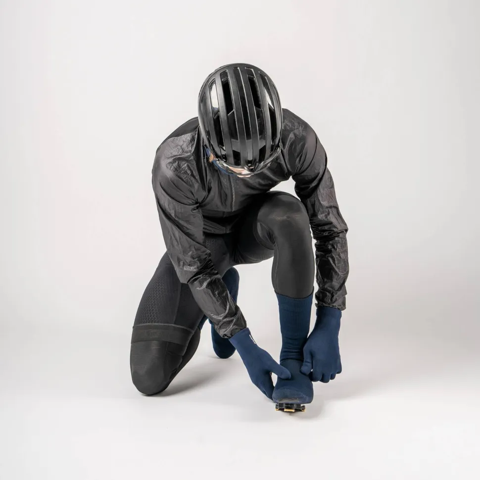 Gripgrab Flandrien Waterproof Knitted Road Shoe Covers Navy Blue