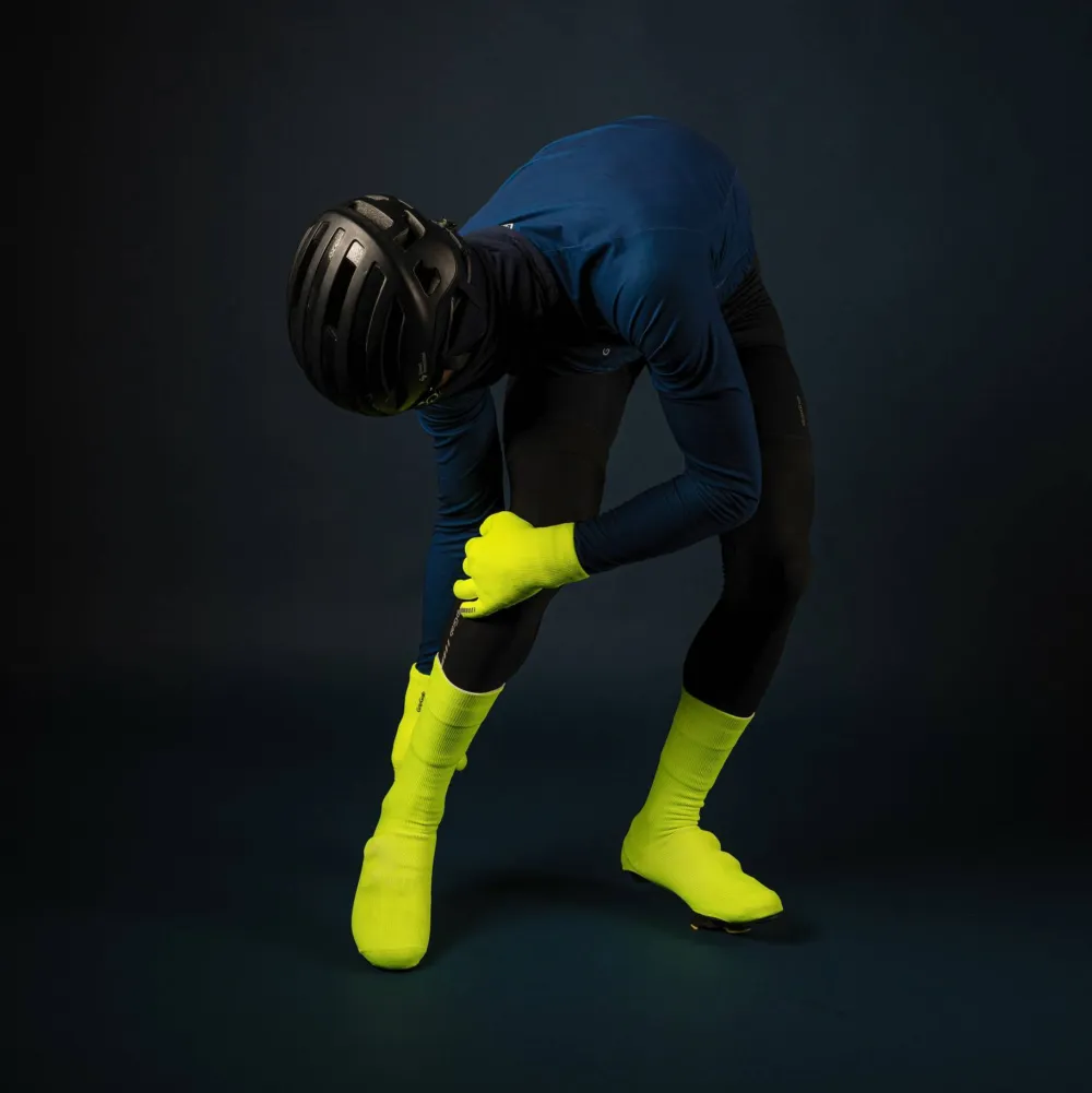 Gripgrab Flandrien Waterproof Knitted Road Shoe Covers Yellow Hi-Vis Sale