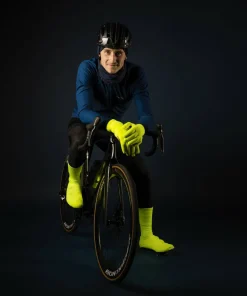 Gripgrab Flandrien Waterproof Knitted Road Shoe Covers Yellow Hi-Vis