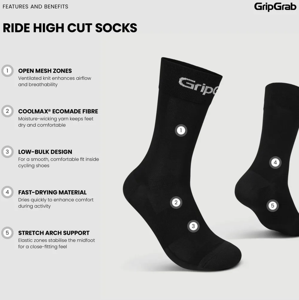 Gripgrab RIDE High Cut Socks Black Best