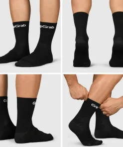 Gripgrab RIDE Regular Cut Socks 3-Pack Black New