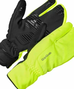 Gripgrab Ride Windproof Deep Winter Lobster Gloves Yellow Hi-Vis New