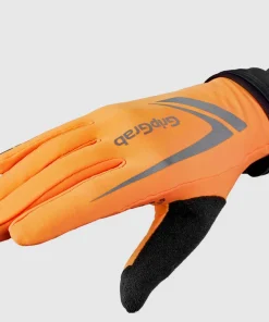 Gripgrab Running Expert Hi-Vis Touchscreen Winter Gloves Orange Hi-Vis