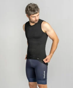 Gripgrab Unisex PACR Spring-Autumn Seamless Sleeveless Base Layer Black
