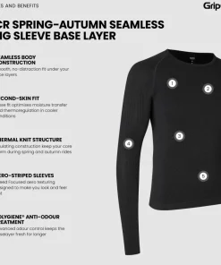 Unisex PACR Spring-Autumn Seamless Long Sleeve Base Layer Underställ Dam