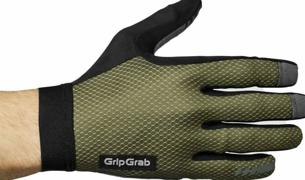 Gripgrab Vertical 2 Insidegrip™ Full Finger Summer Gloves Olive Green