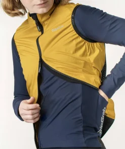 Gripgrab Women's PACR Windproof Lightweight Vest Mustard Yellow Best