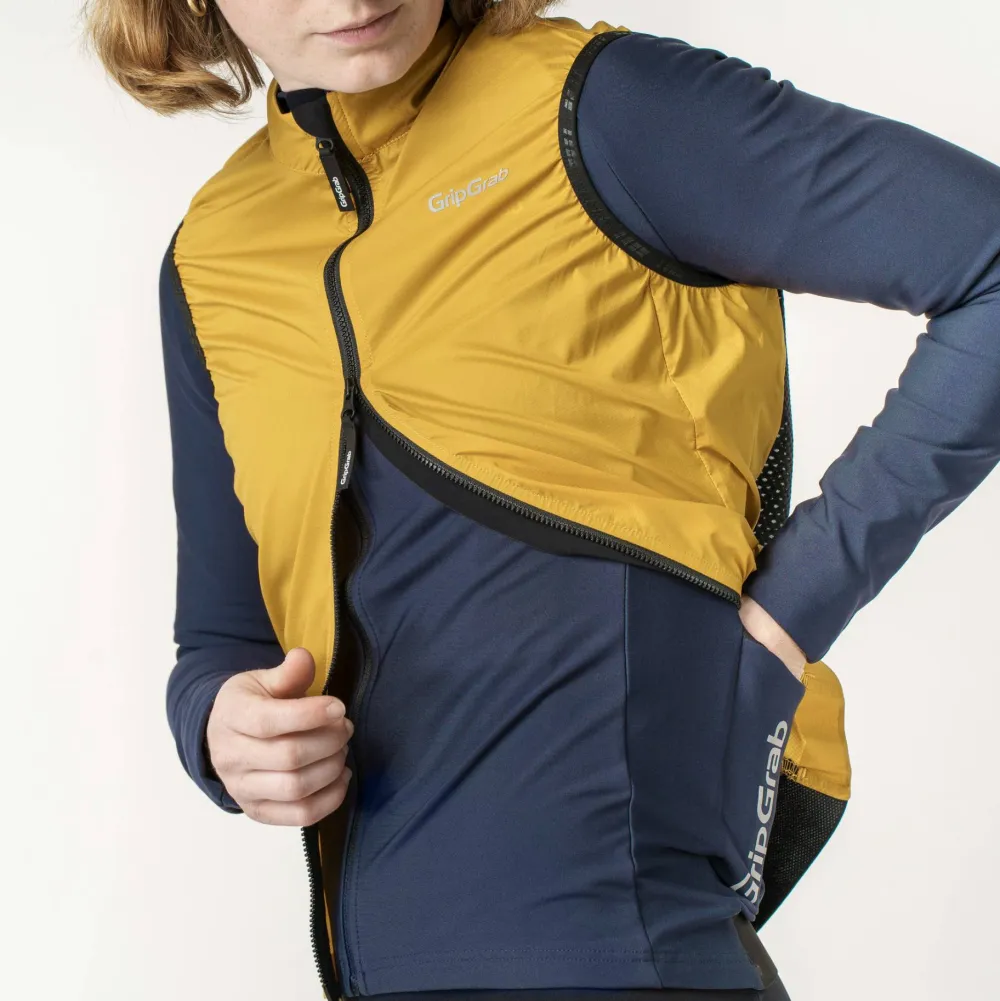 Gripgrab Women's PACR Windproof Lightweight Vest Mustard Yellow Best