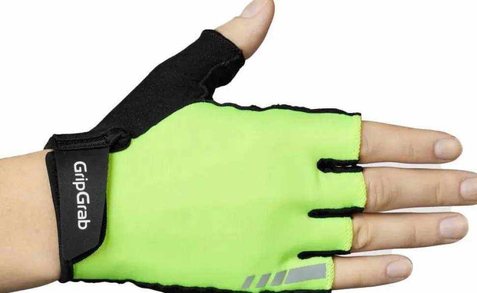 Gripgrab Women's Ride Padded Short Finger Summer Gloves Yellow Hi-vis
