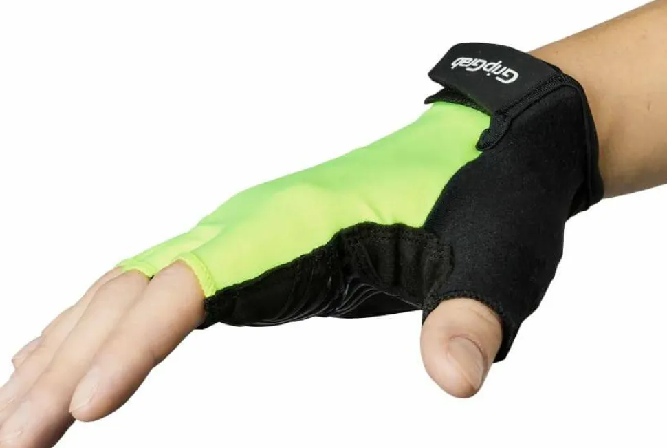 Gripgrab Women's Ride Padded Short Finger Summer Gloves Yellow Hi-vis