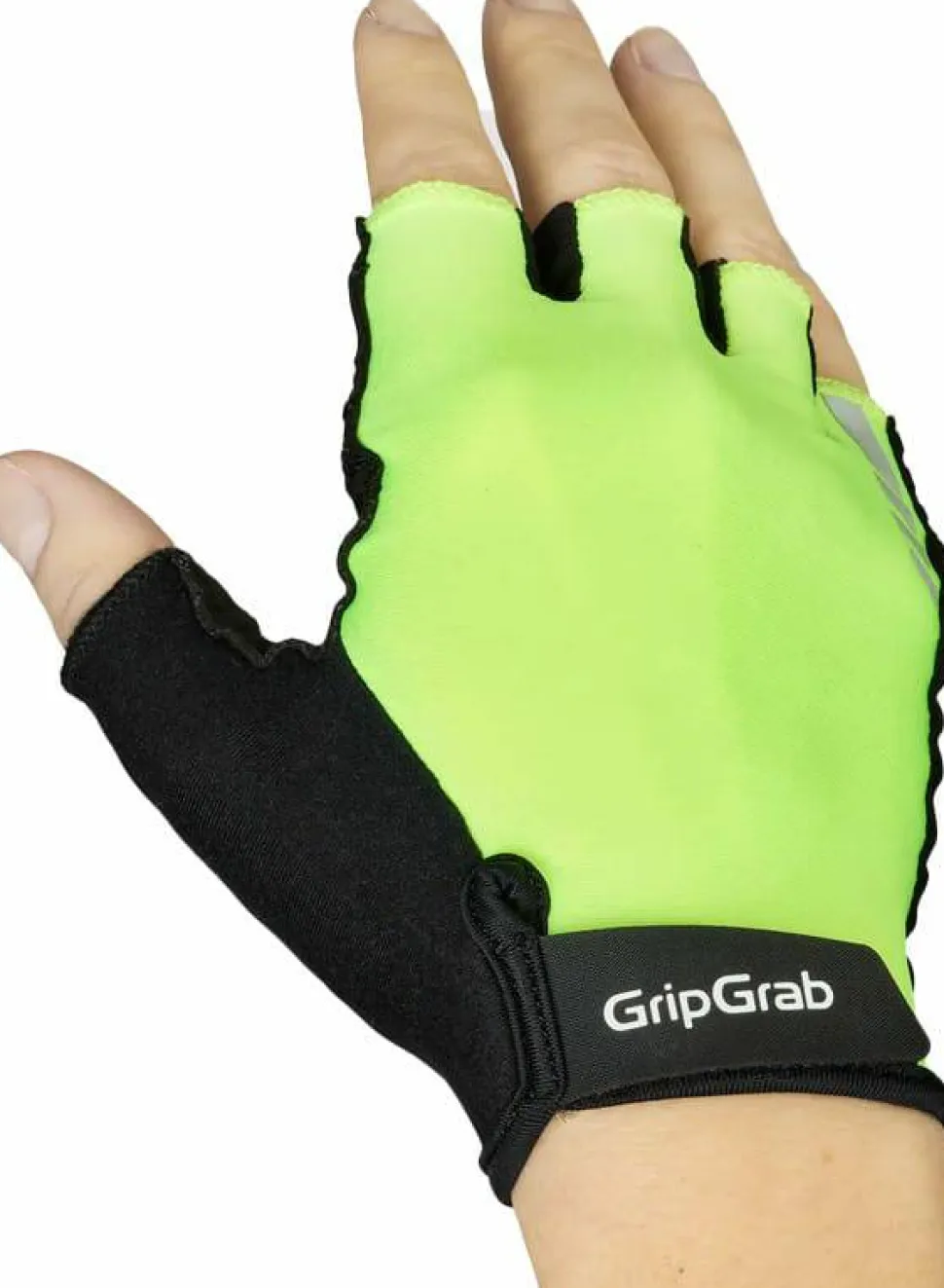 Gripgrab Women's Ride Padded Short Finger Summer Gloves Yellow Hi-vis