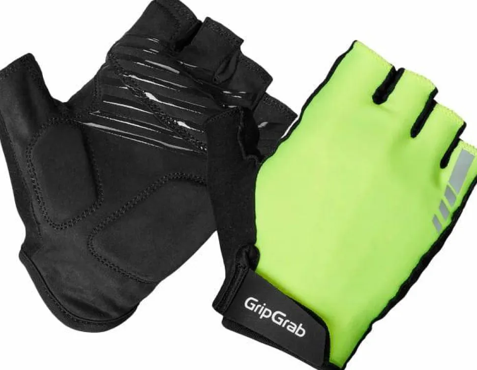 Gripgrab Women's Ride Padded Short Finger Summer Gloves Yellow Hi-vis