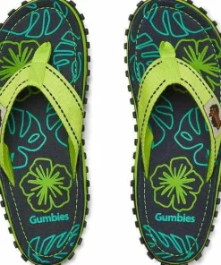 Gumbies Unisex Islander Lime Hibiscus Clearance