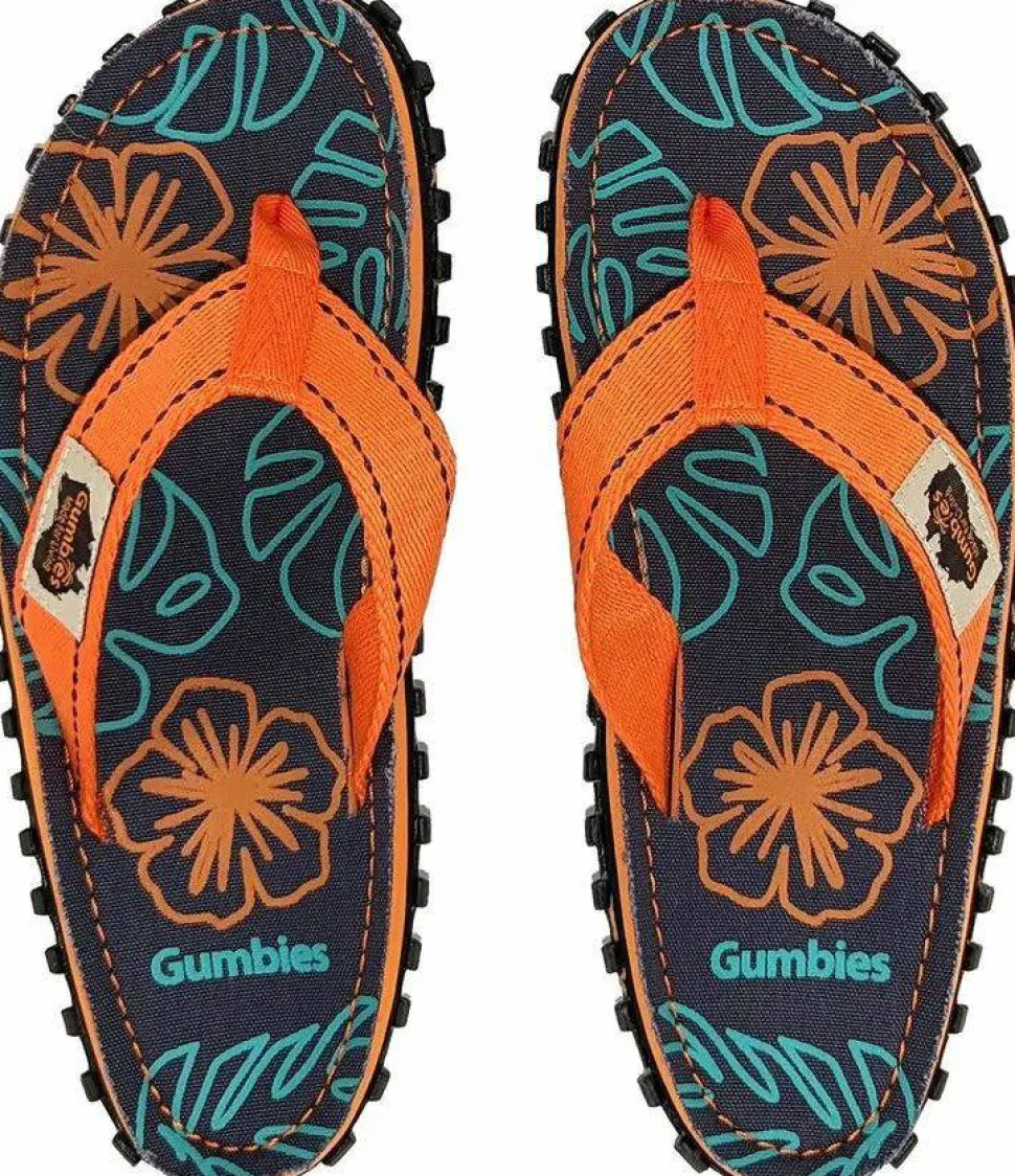 Gumbies Unisex Islander Orange Hibiscus