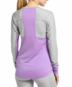 Haglöfs Natural Blend Tech Crew Neck Women Concrete/Purple Ice Sale