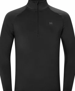 Hellner Men's Core Running Halfzip LS Tee Black Beauty Hot