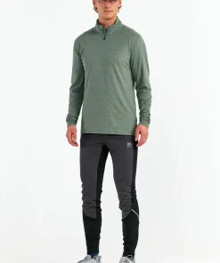 Hellner Men's Nunis Halfzip Long Sleeve Tee Laurel Wreath Melange Outlet
