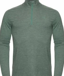 Hellner Men's Nunis Halfzip Long Sleeve Tee Laurel Wreath Melange Outlet