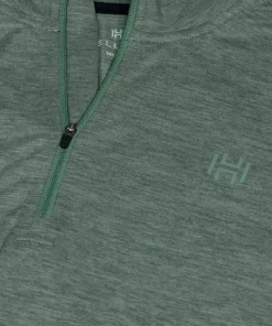 Hellner Men's Nunis Halfzip Long Sleeve Tee Laurel Wreath Melange Outlet