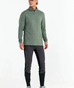 Hellner Men's Nunis Halfzip Long Sleeve Tee Laurel Wreath Melange Outlet
