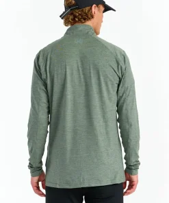 Hellner Men's Nunis Halfzip Long Sleeve Tee Laurel Wreath Melange Outlet