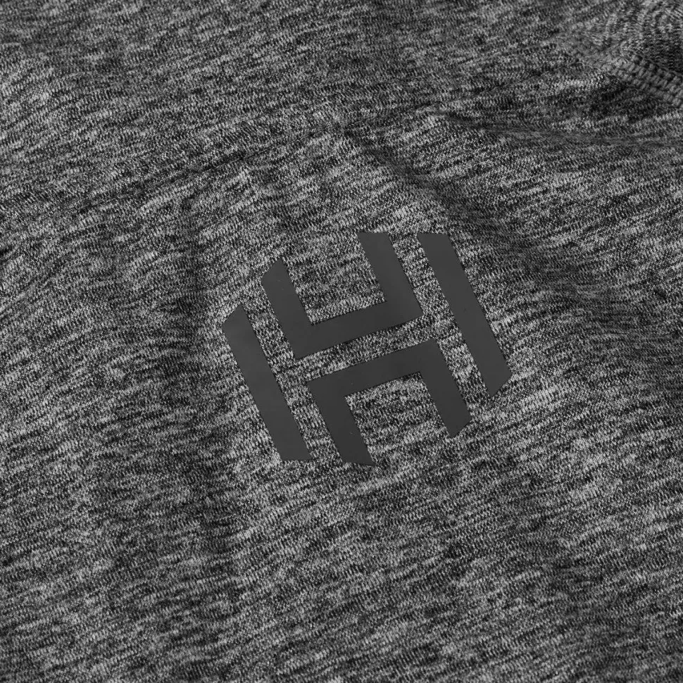 Hellner Men's Nunis Halfzip Long Sleeve Tee Black Beauty Melange