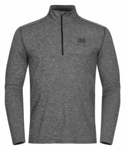 Hellner Men's Nunis Halfzip Long Sleeve Tee Black Beauty Melange