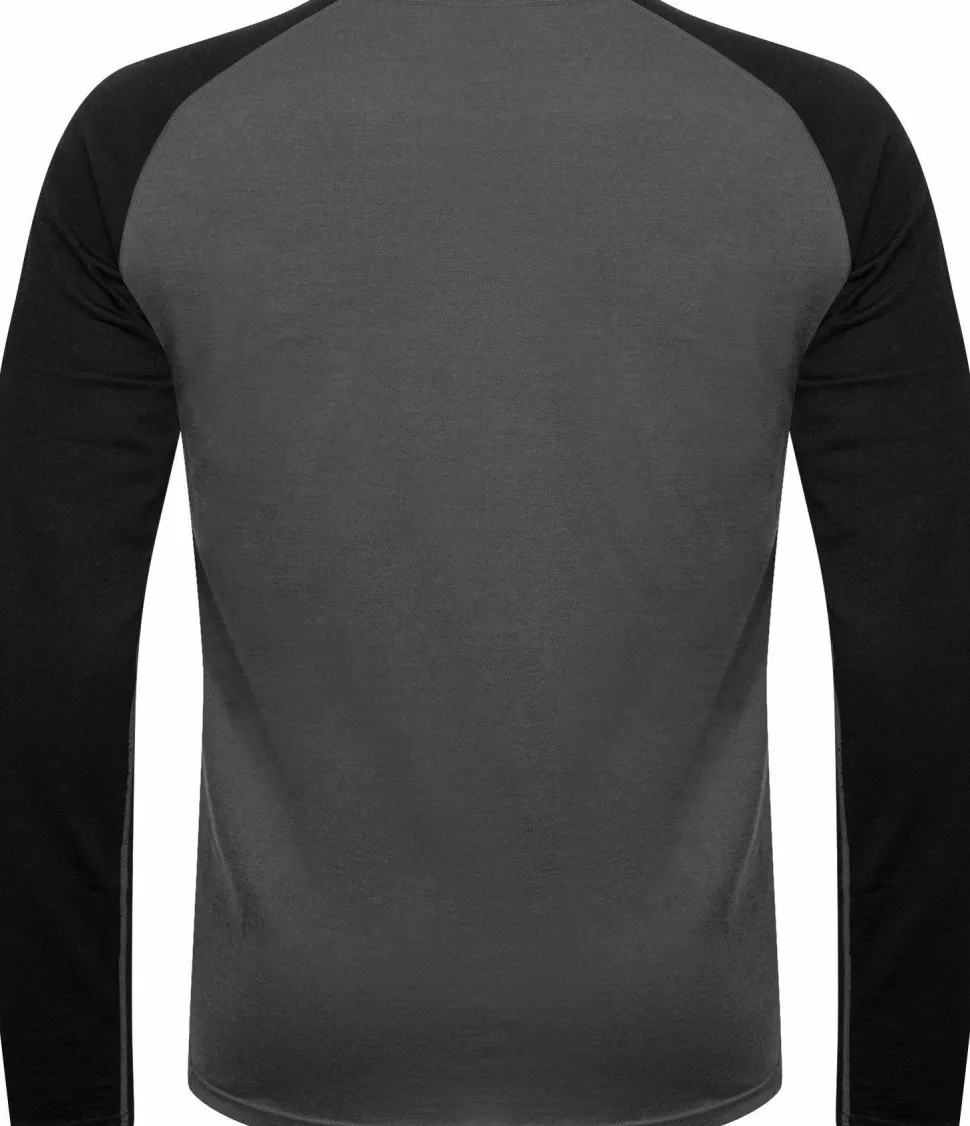 Hellner Men's Wool Warm Base Layer Long Sleeve Phantom/Black Beauty