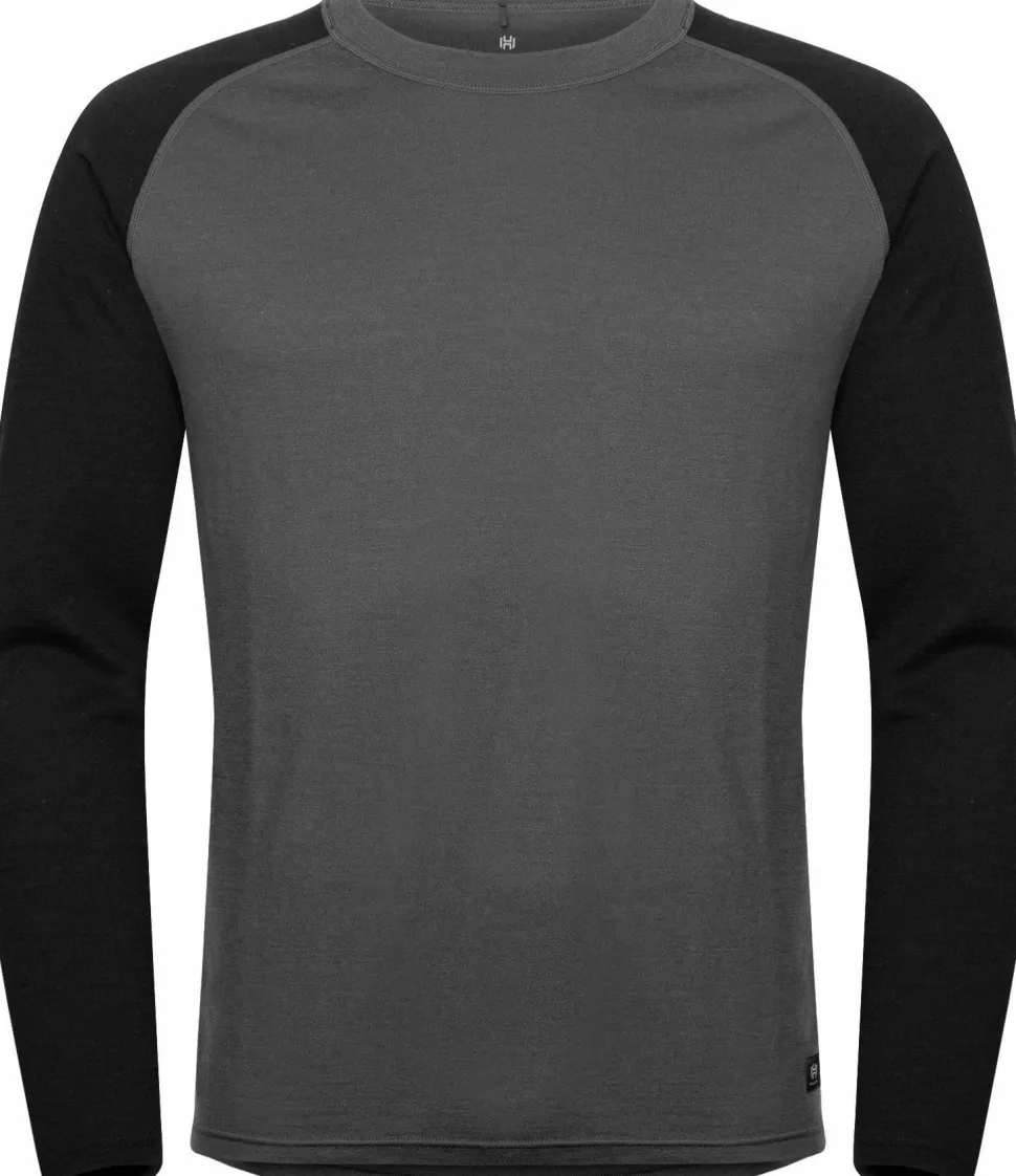 Hellner Men's Wool Warm Base Layer Long Sleeve Phantom/Black Beauty