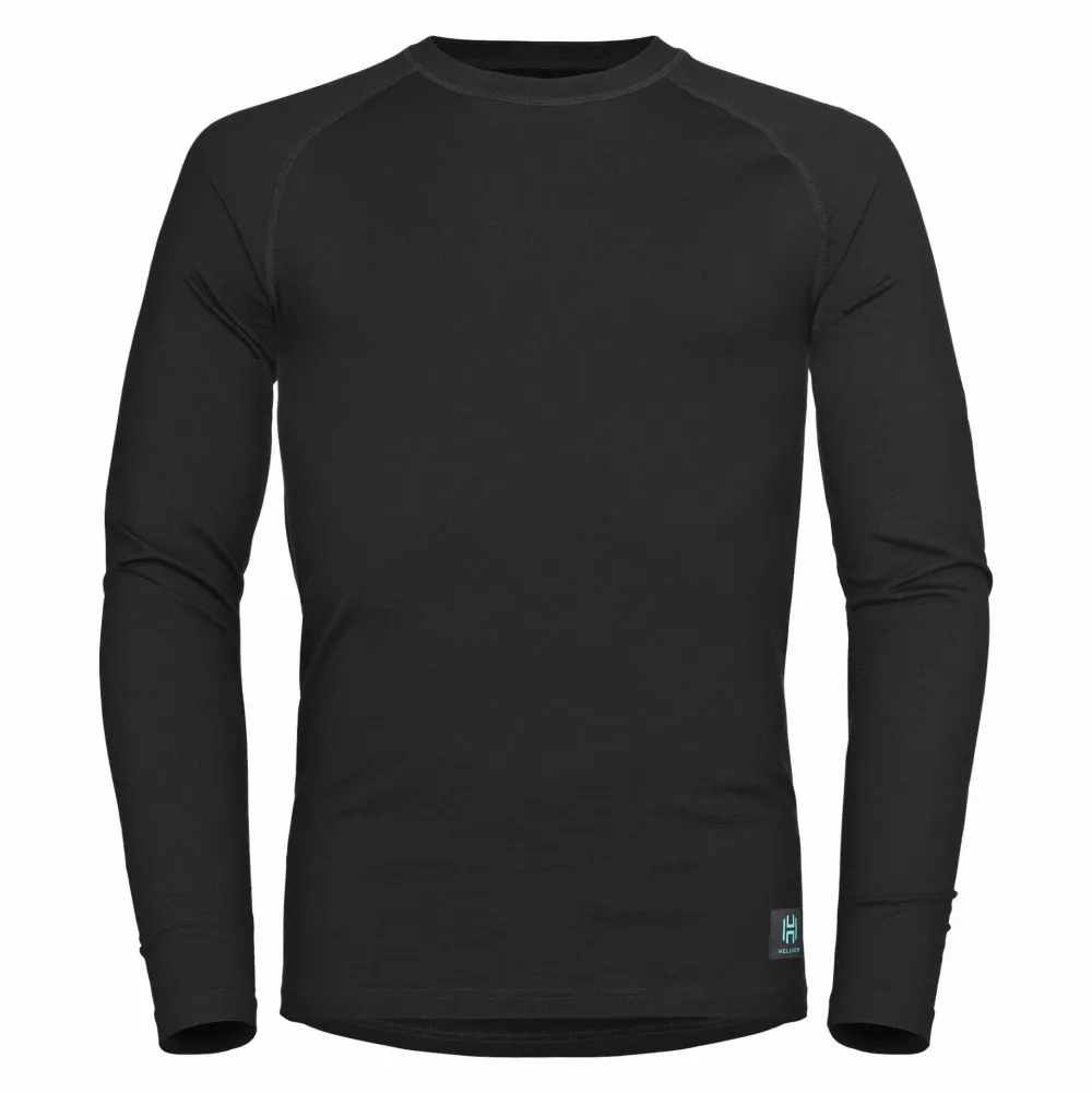 Hellner Men's Wool Warm Base Layer Long Sleeve Black Beauty Hot