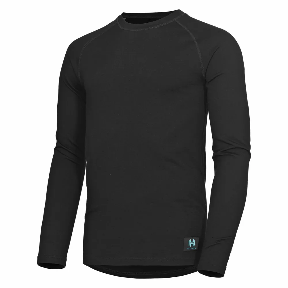 Hellner Men's Wool Warm Base Layer Long Sleeve Black Beauty Hot