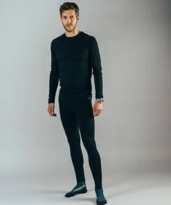 Hellner Men's Wool Warm Base Layer Long Sleeve Black Beauty Hot