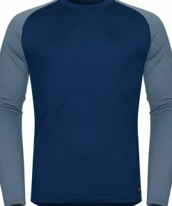 Hellner Men's Wool Warm Base Layer Long Sleeve Dress Blue/Flint Stone