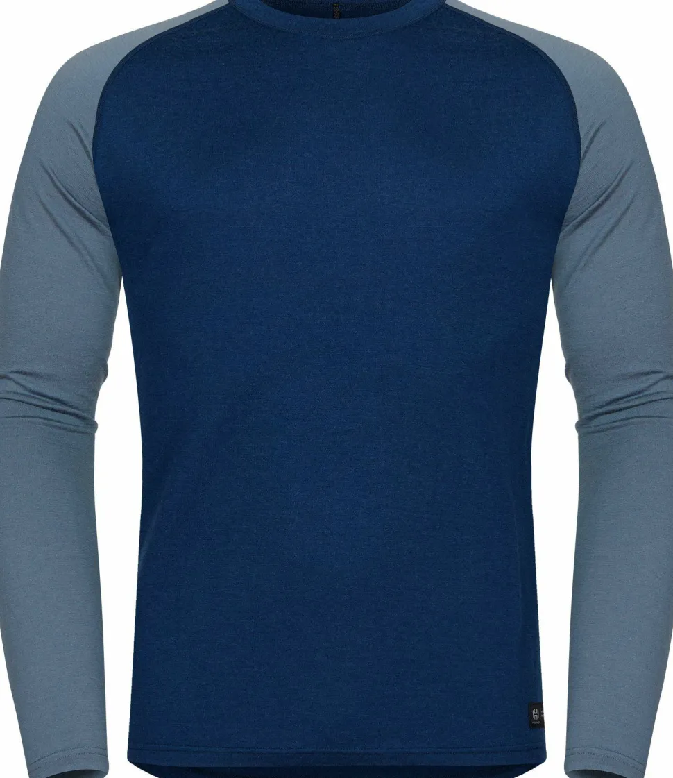 Hellner Men's Wool Warm Base Layer Long Sleeve Dress Blue/Flint Stone