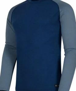 Hellner Men's Wool Warm Base Layer Long Sleeve Dress Blue/Flint Stone